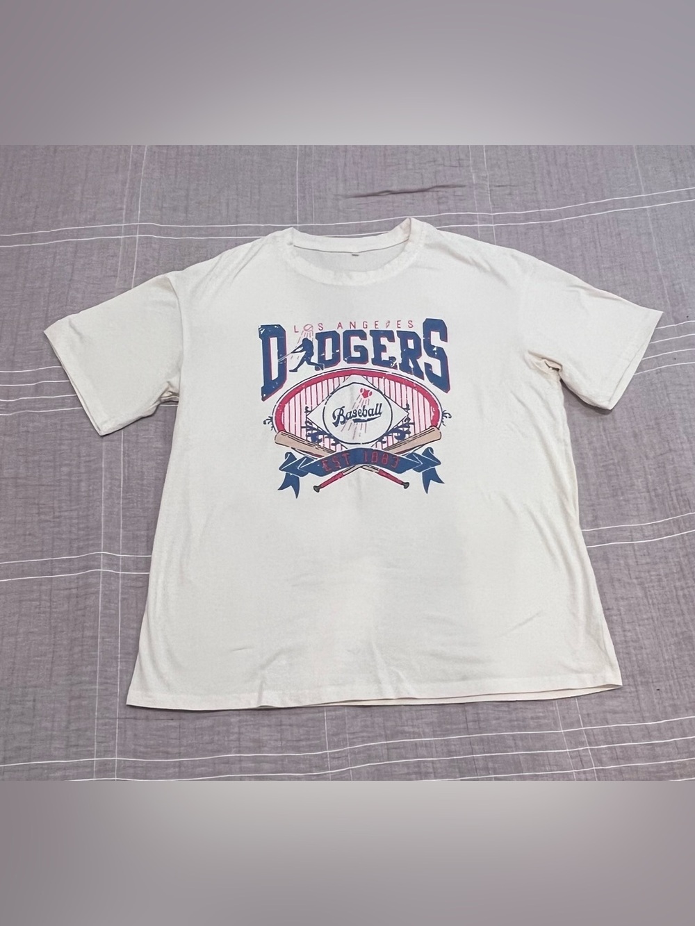 Unisex Cream Graphic Baseball Tee
